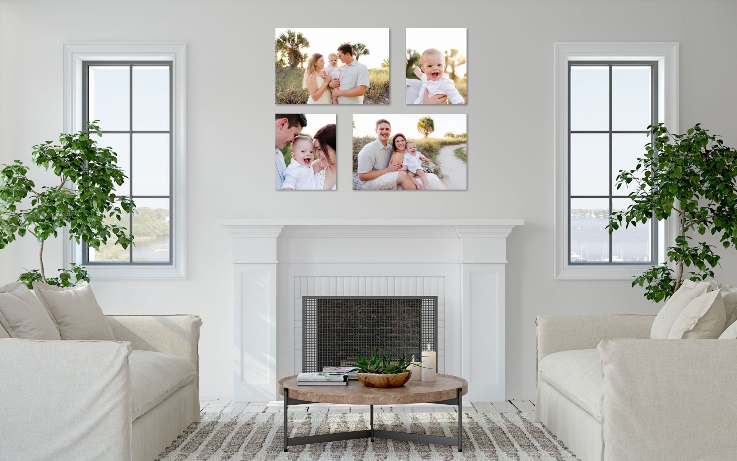 Printed Images on living room wall 
